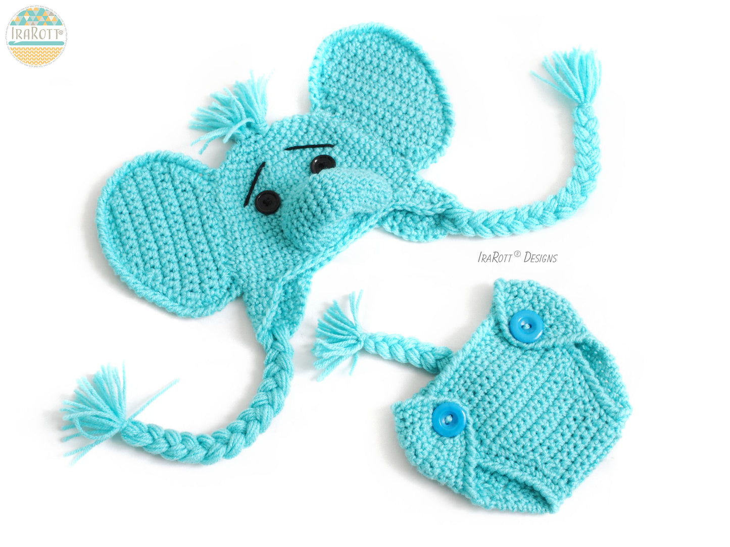 Josefina and Jeffery Elephant Baby Set Crochet Pattern