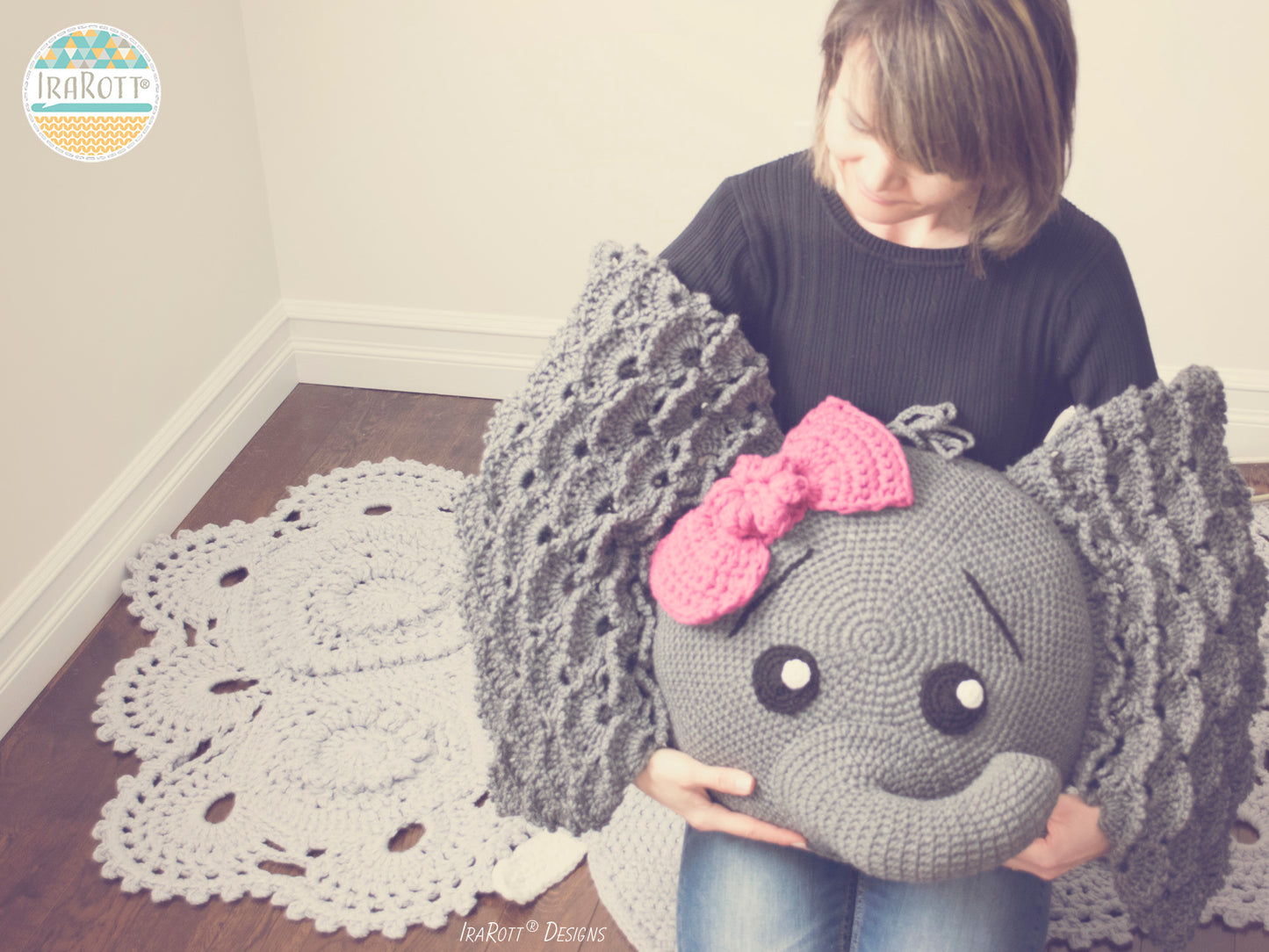 Josefina and Jeffery Elephant Pillow Crochet Pattern