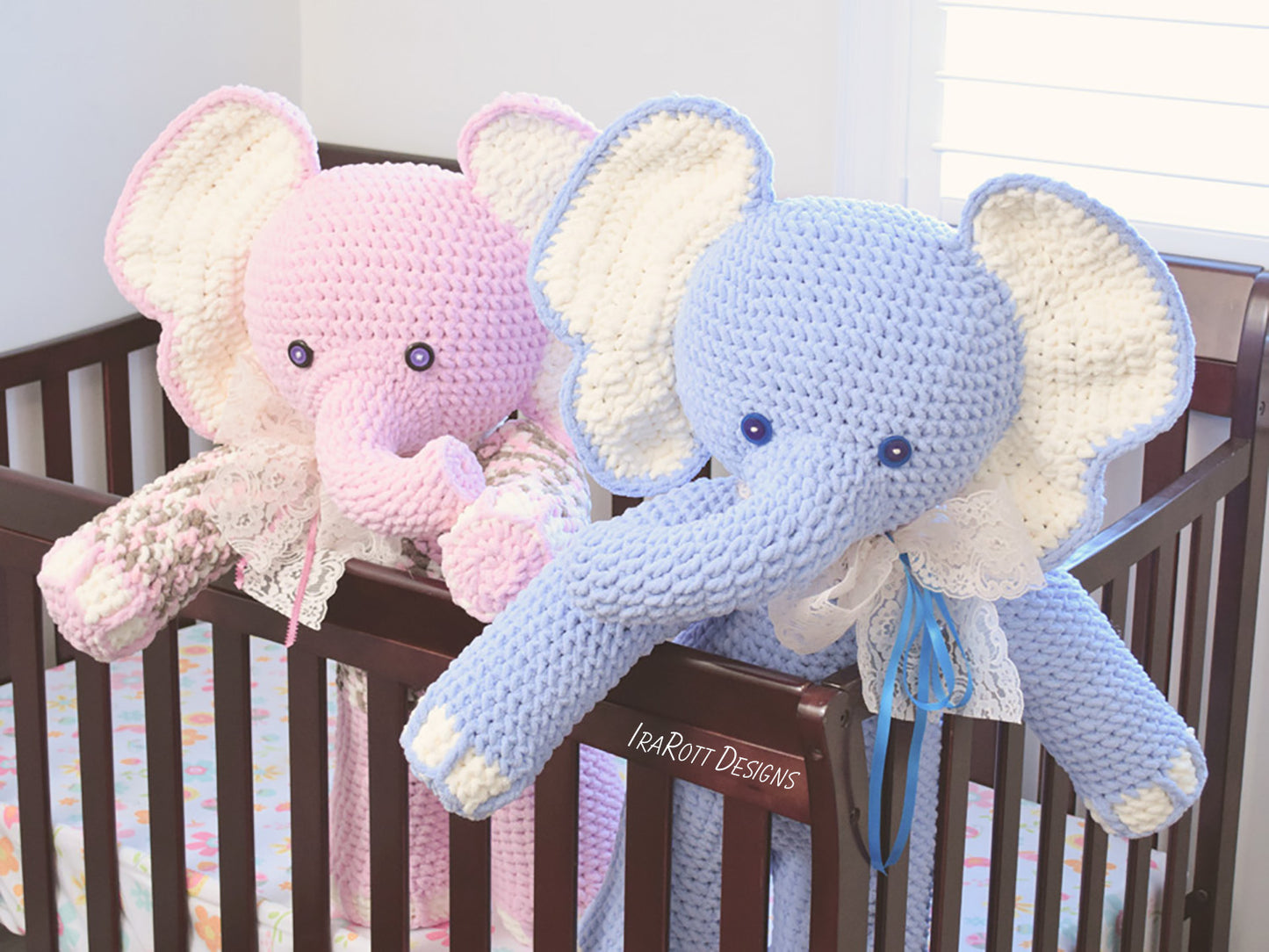 Josefina and Jeffery Big Elephants Amigurumi Crochet Pattern