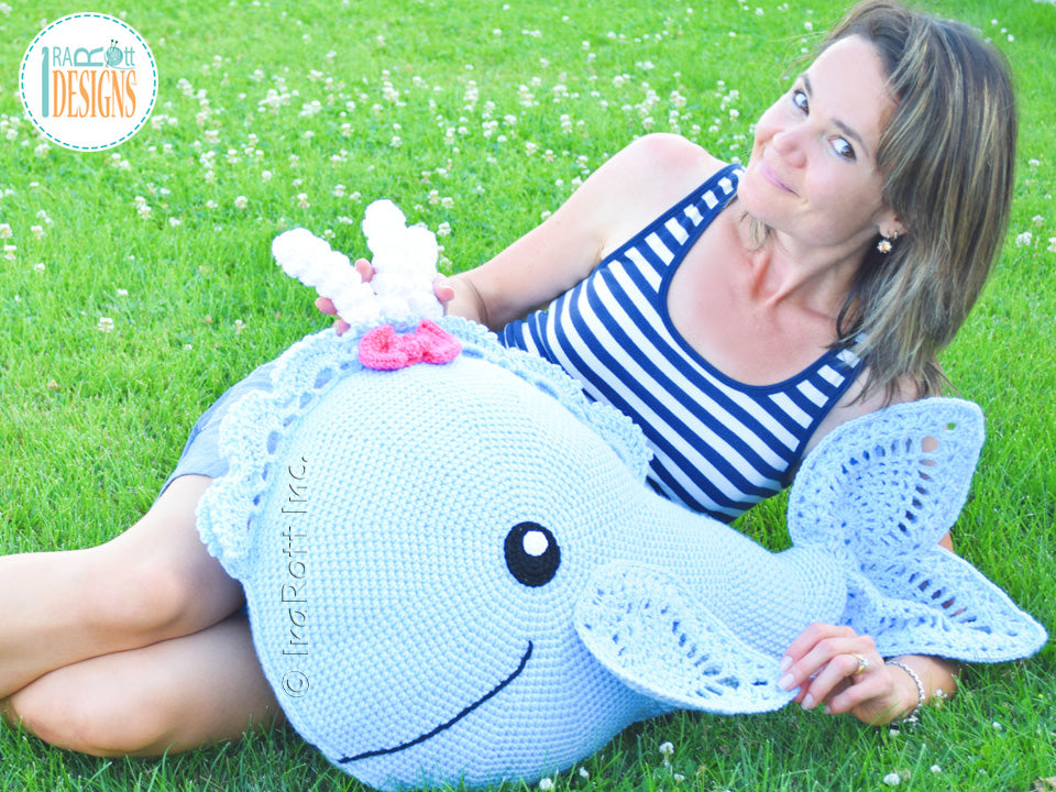 Joyce and Justin Whale Pillow Crochet Pattern