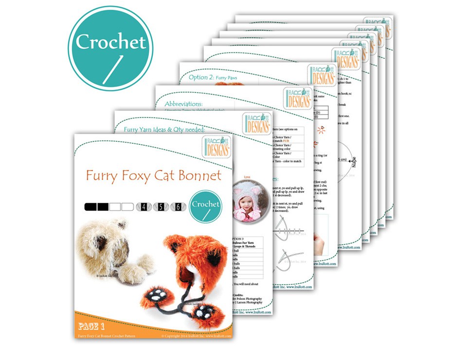 Furry Foxy Cat Bonnet Crochet Pattern
