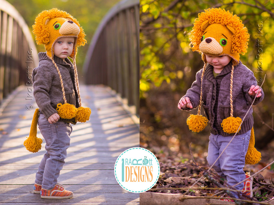 Lion Leonardo Hat with Tail Crochet Pattern
