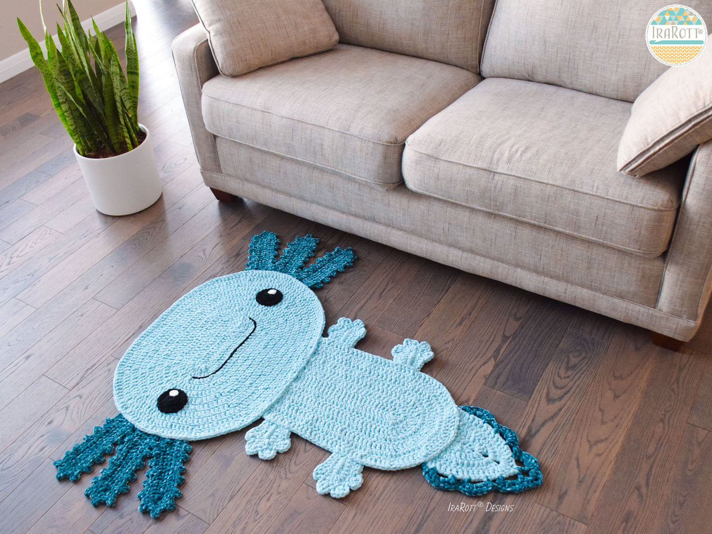 Lex The Axolotl Salamander Rug Crochet Pattern