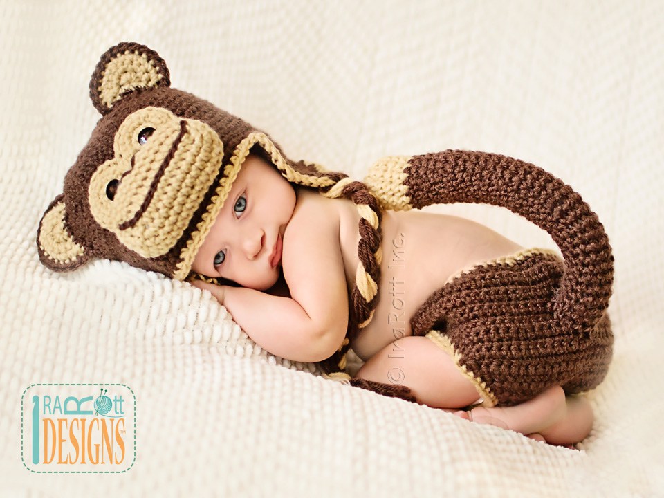 Chip the Chimpanzee Monkey Baby Set Crochet Pattern