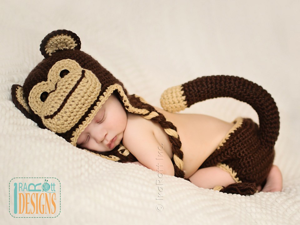 Chip the Chimpanzee Monkey Baby Set Crochet Pattern