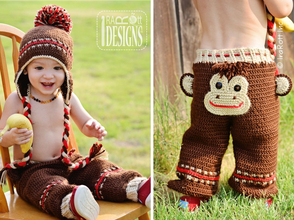 Silly Monkey Hat and Pants Crochet Pattern