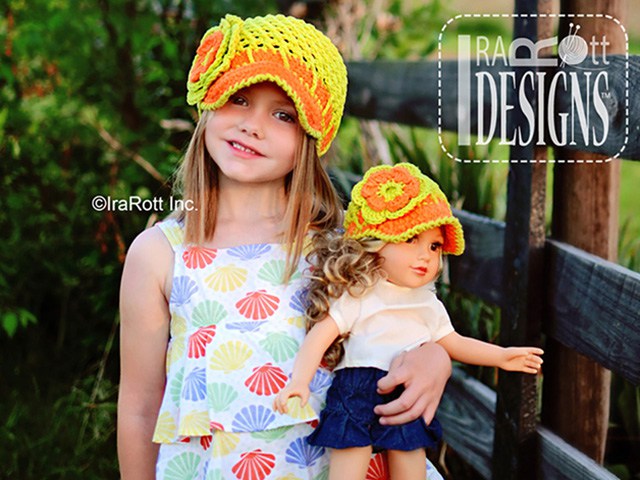 Summer Beanie with Brim and Flower Crochet Pattern