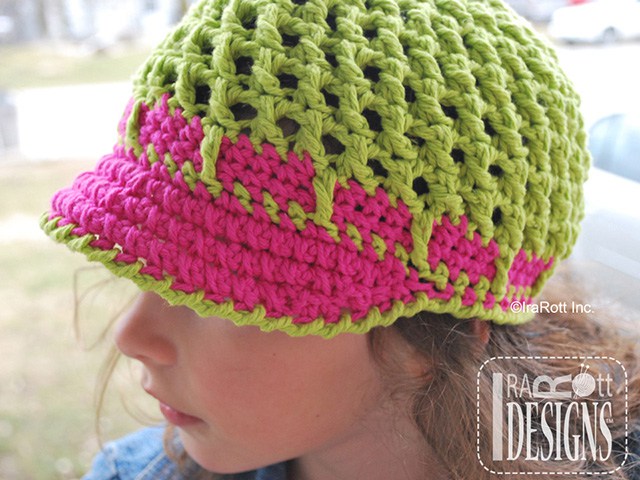 Summer Beanie with Brim and Flower Crochet Pattern