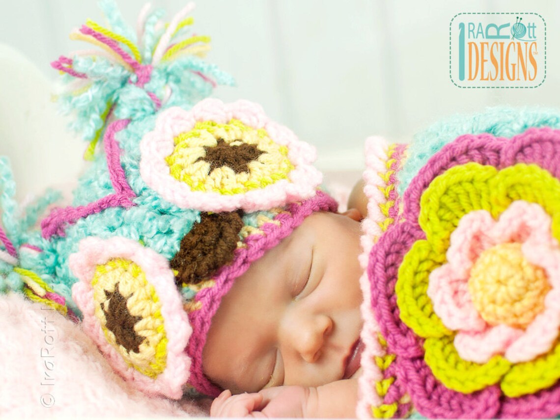 Chunky Flower Owl Baby Set Crochet Pattern