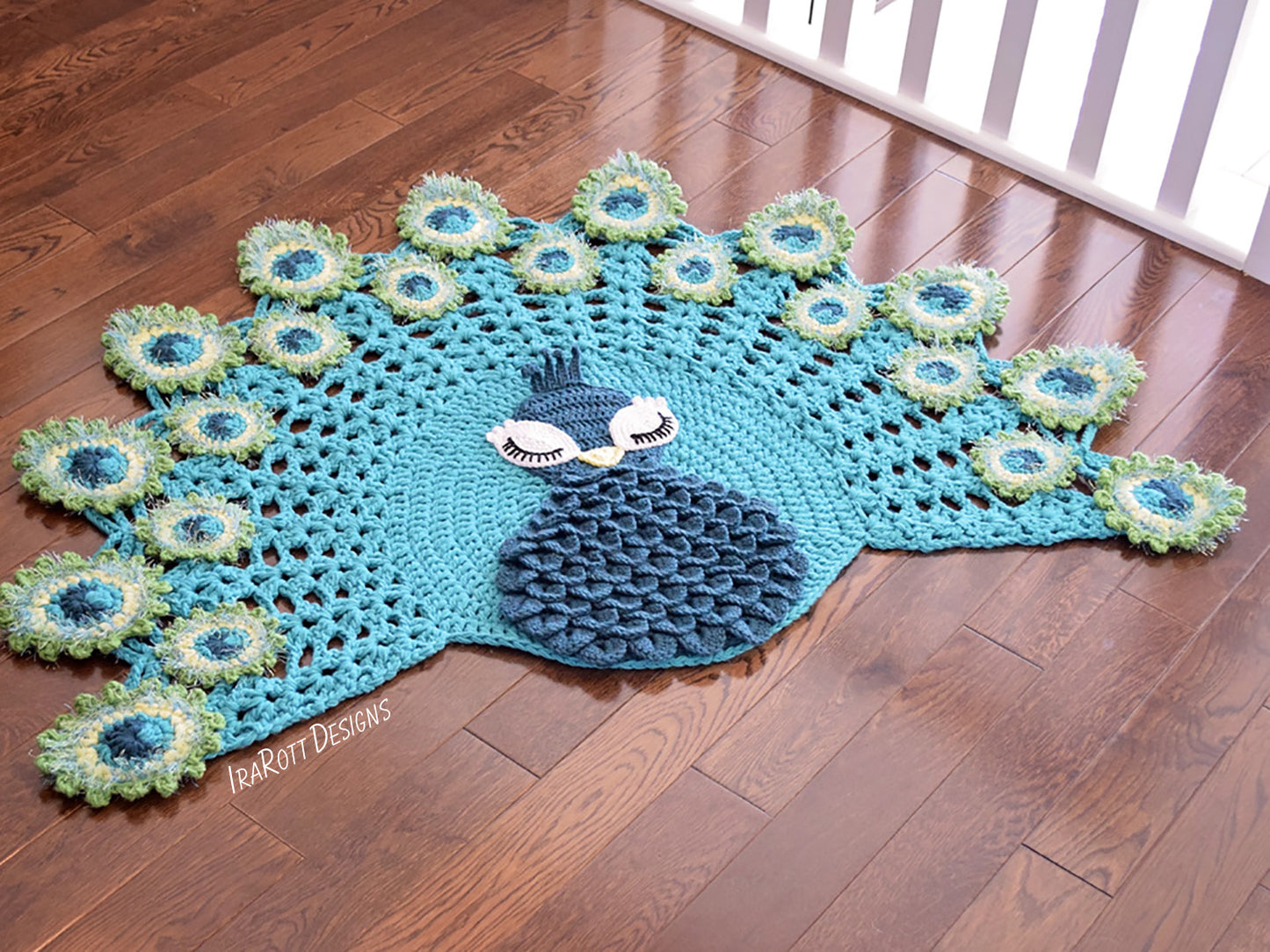 Pavo the Peacock Area Rug Crochet Pattern