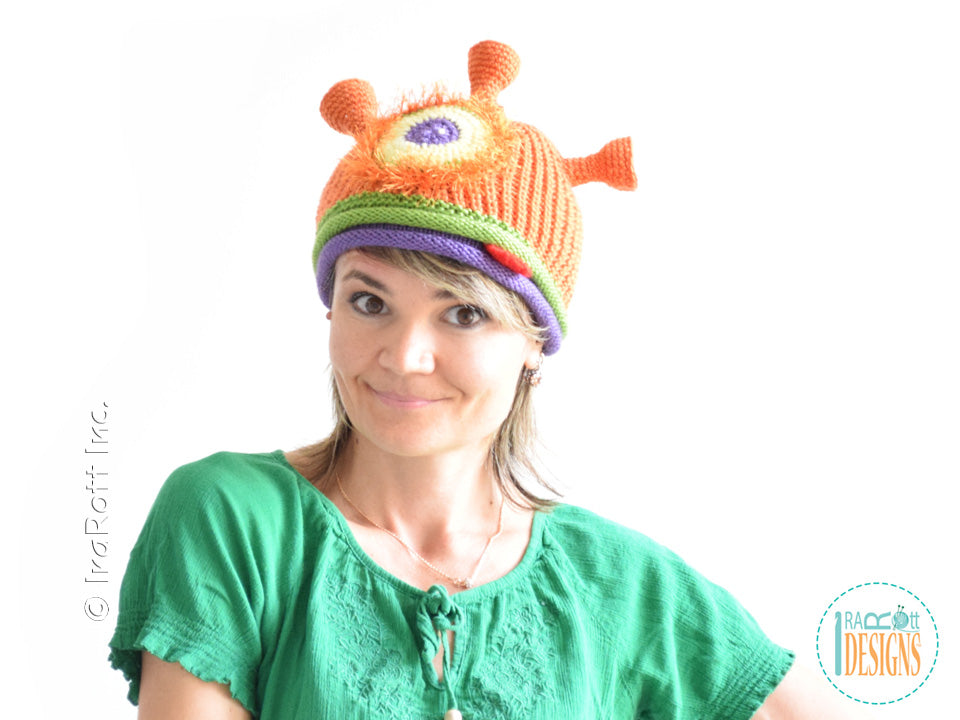 Plutonian Paul Alien Beanie Hat Knitting Pattern