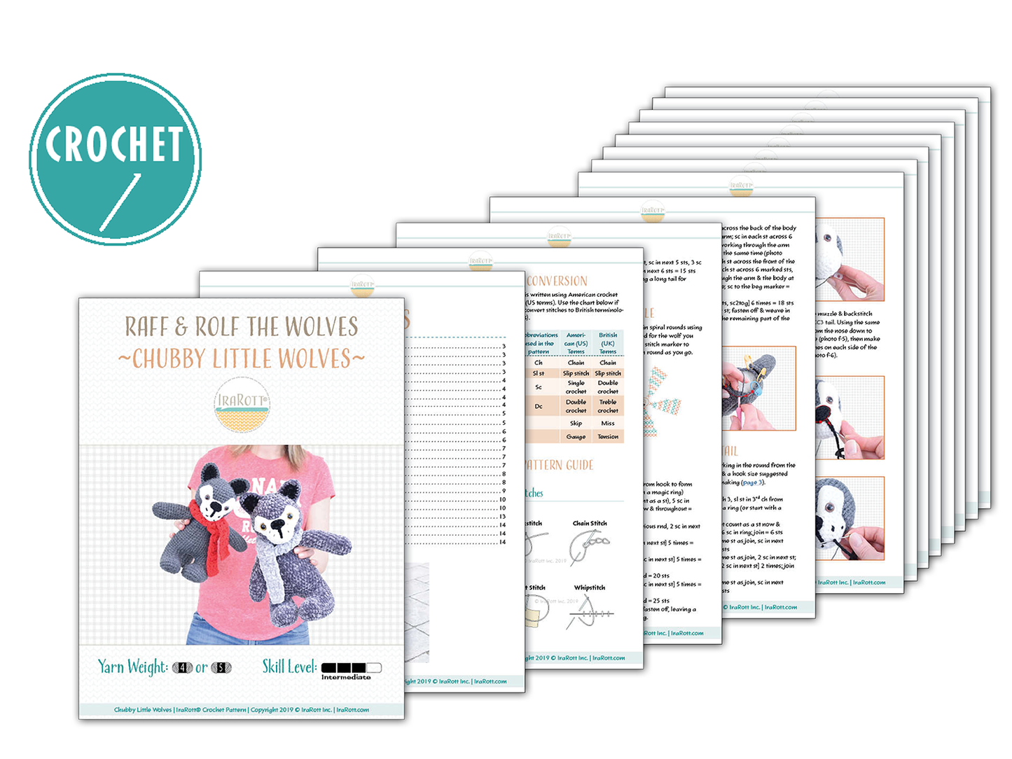 Raff and Rolf The Chubby Little Wolves Amigurumi Crochet Pattern