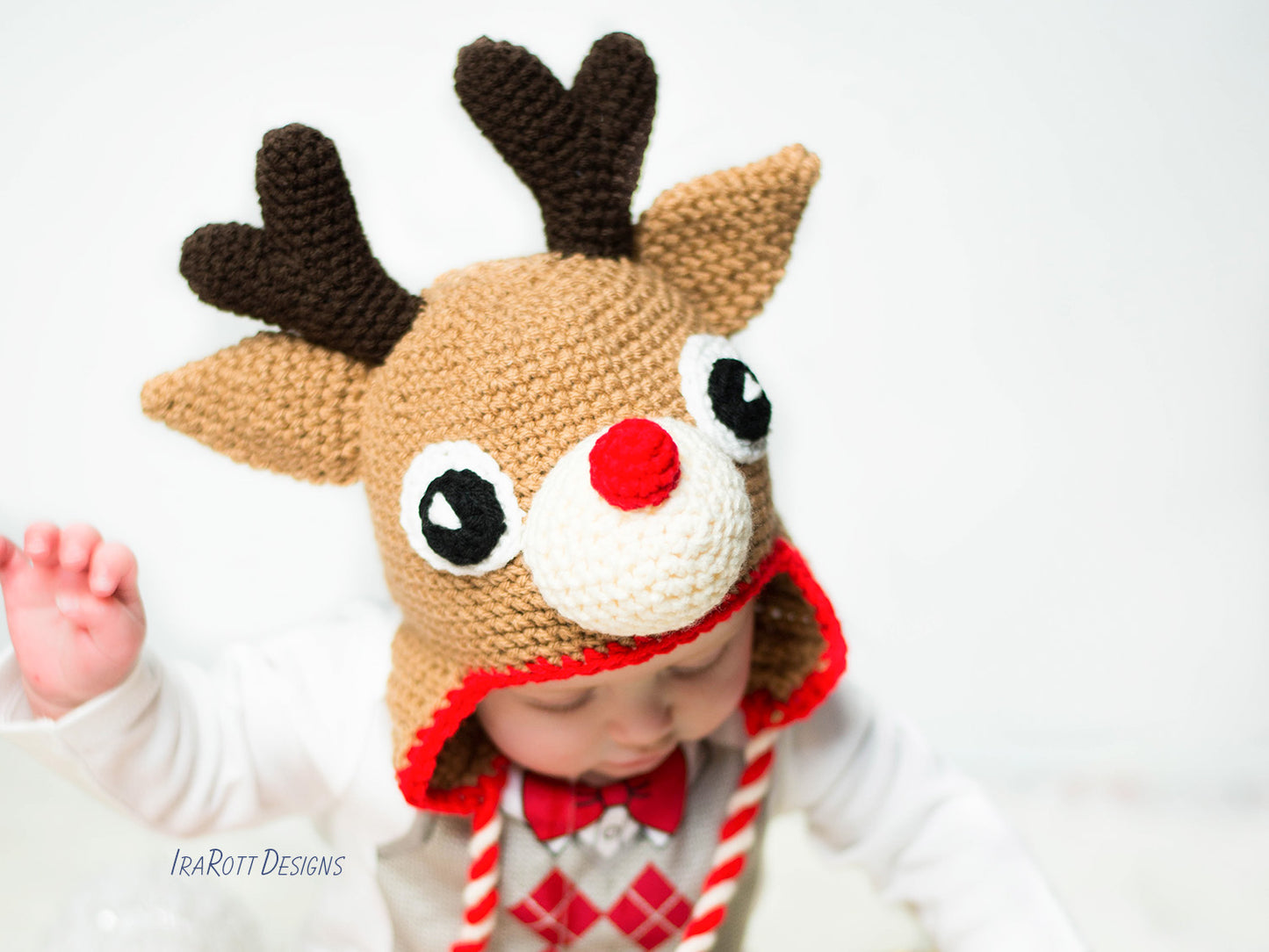 Blizzard the Reindeer Hat Crochet Pattern