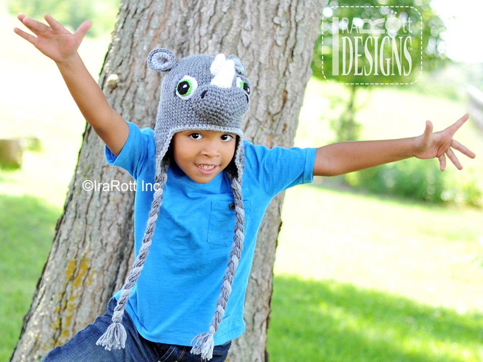 Riley Rhino the Rhinoceros Hat Crochet Pattern