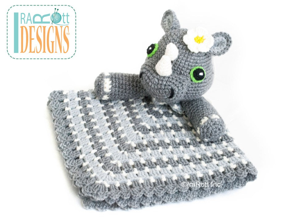 Riley Rhino the Rhinoceros Lovey Crochet Pattern
