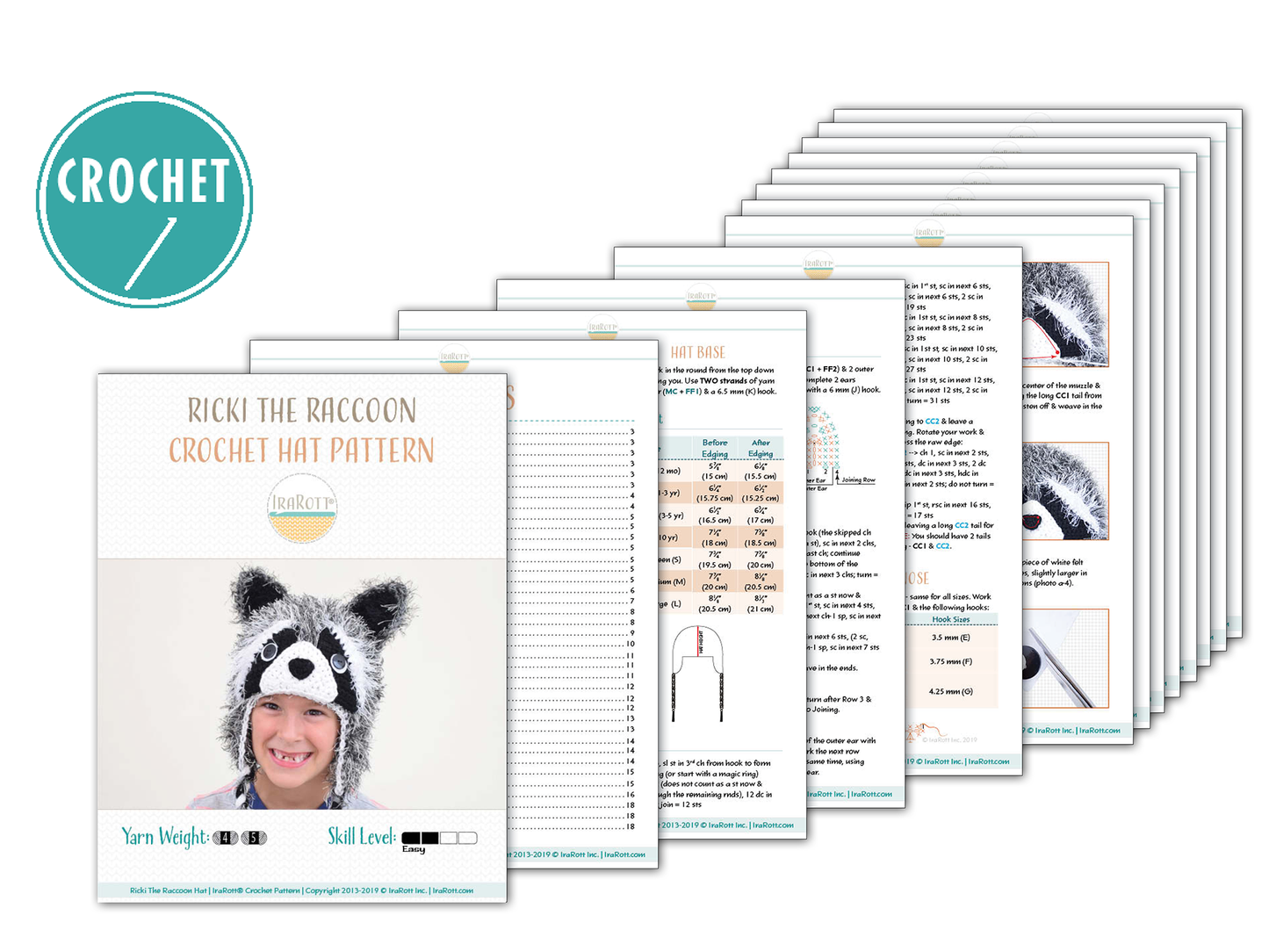 Ricki The Furry Raccoon Hat Crochet Pattern