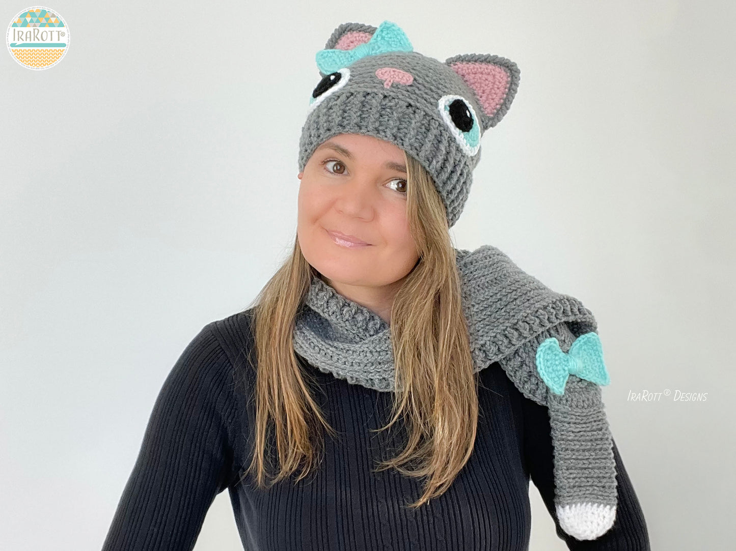 Sassy The Kitty Hat and Scarf Crochet Pattern