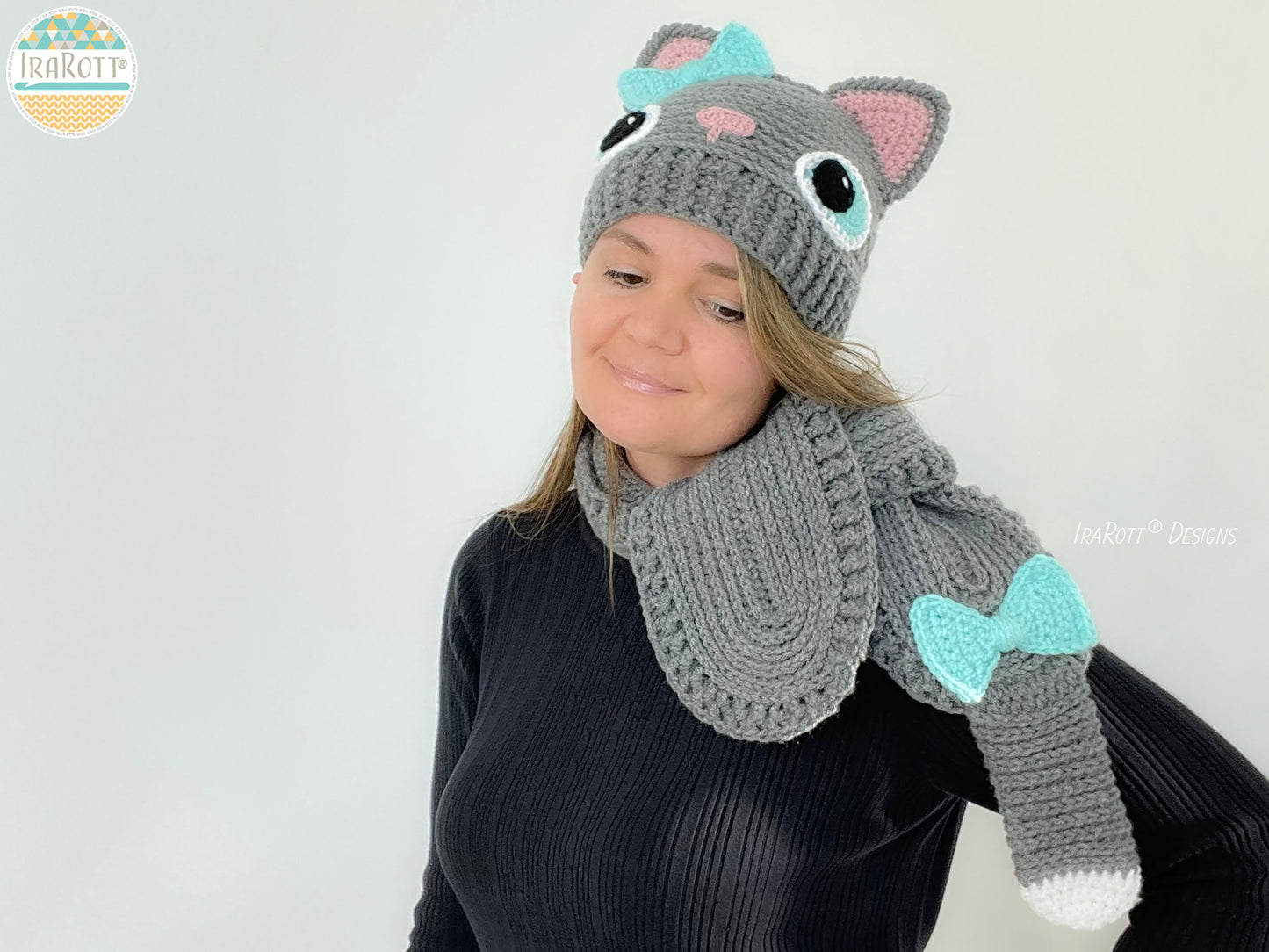 Sassy The Kitty Hat and Scarf Crochet Pattern