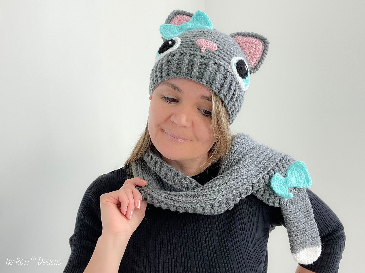 Sassy The Kitty Hat and Scarf Crochet Pattern