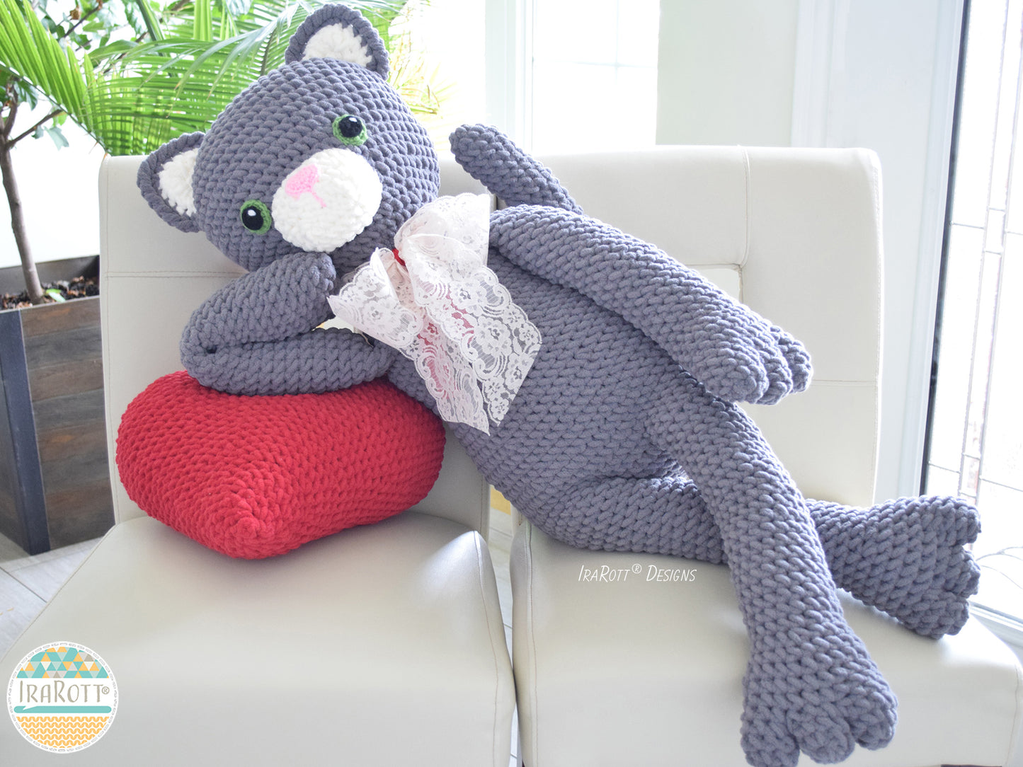 Sassy The Kitty With Heart Big Amigurumi Crochet Pattern