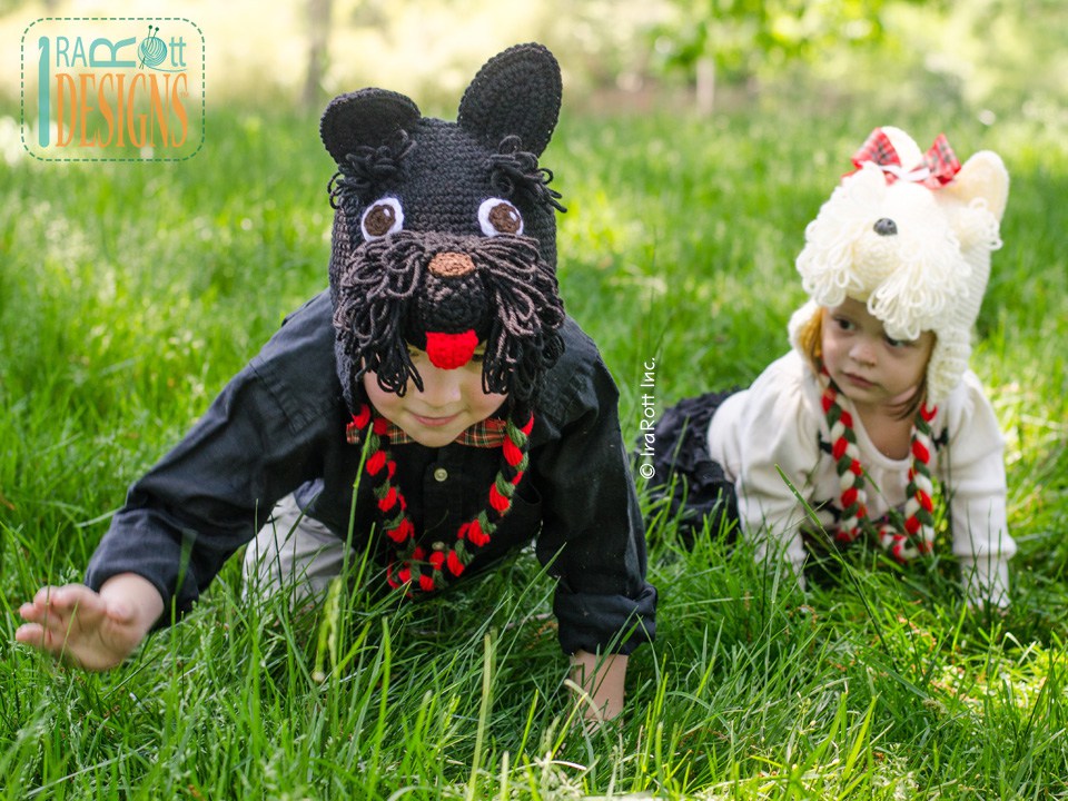 Scottish Terrier Puppy Dog Hat Crochet Pattern