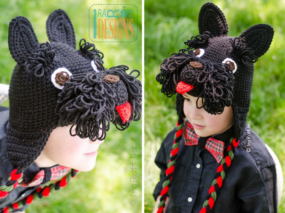 Scottish Terrier Puppy Dog Hat Crochet Pattern