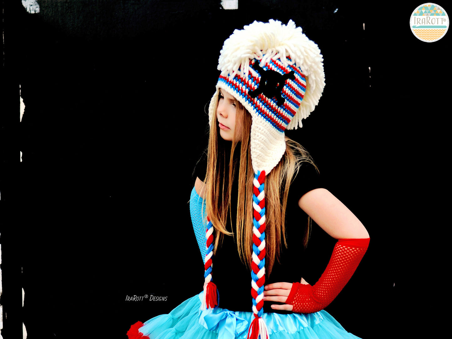 Skull and Crossbones Retro Punk Hat Crochet Pattern