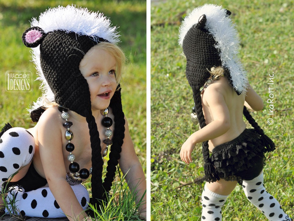 Daisy the Skunk Animal Hat Crochet Pattern