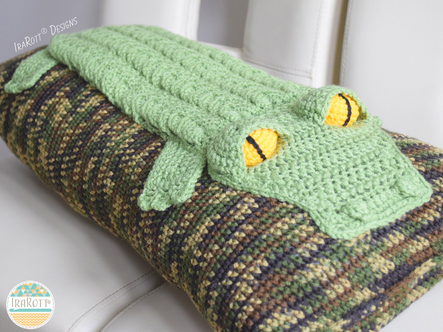 Snappy Simon The Crocodile Pillow Crochet Pattern