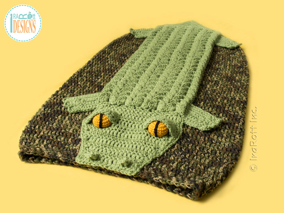 Snappy Simon The Crocodile Sleeping Bag Crochet Pattern