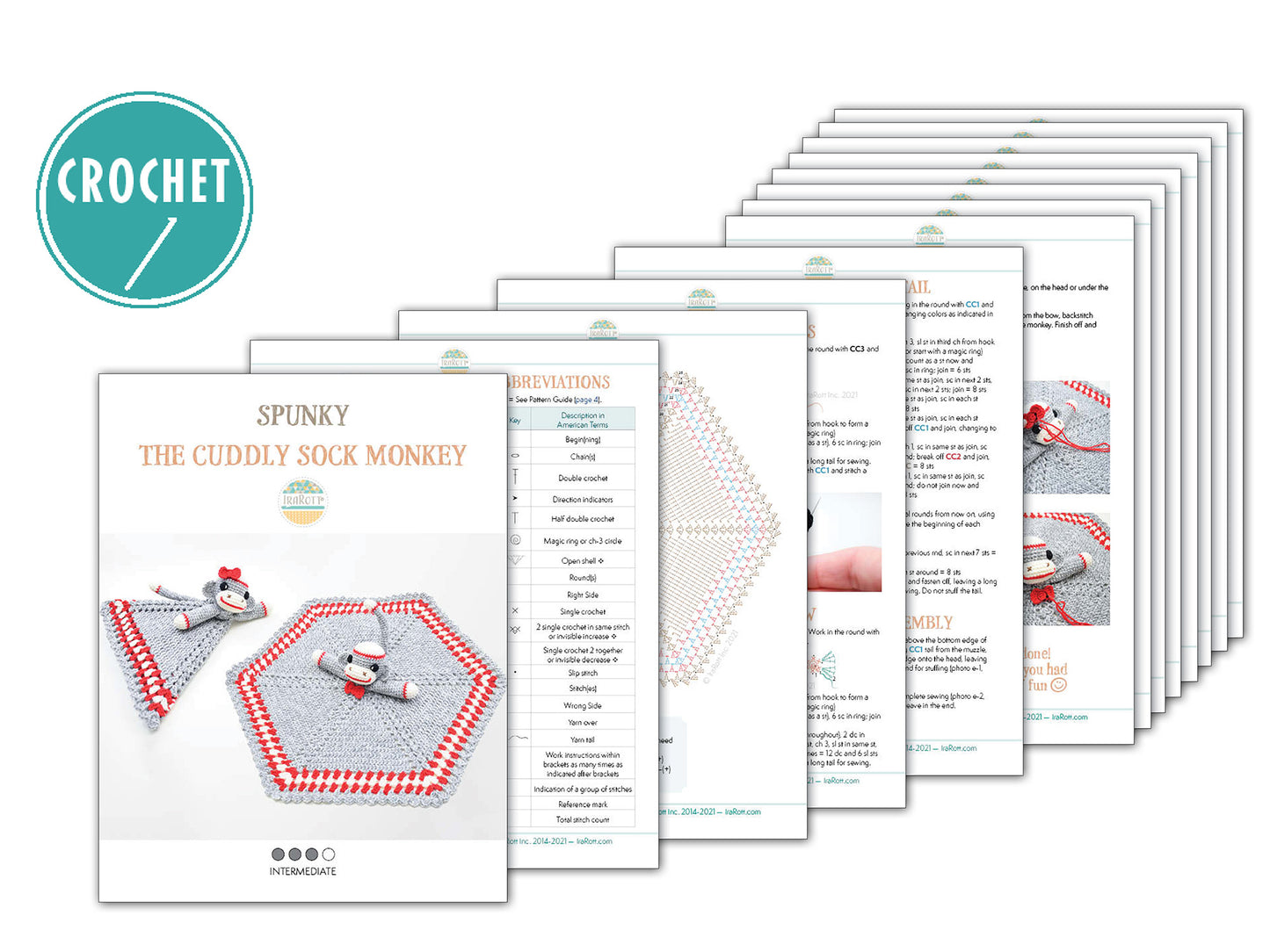 Spunky The Cuddly Sock Monkey Lovey Crochet Pattern