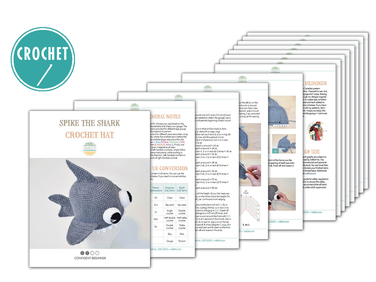Spike the Shark Hat Crochet Pattern