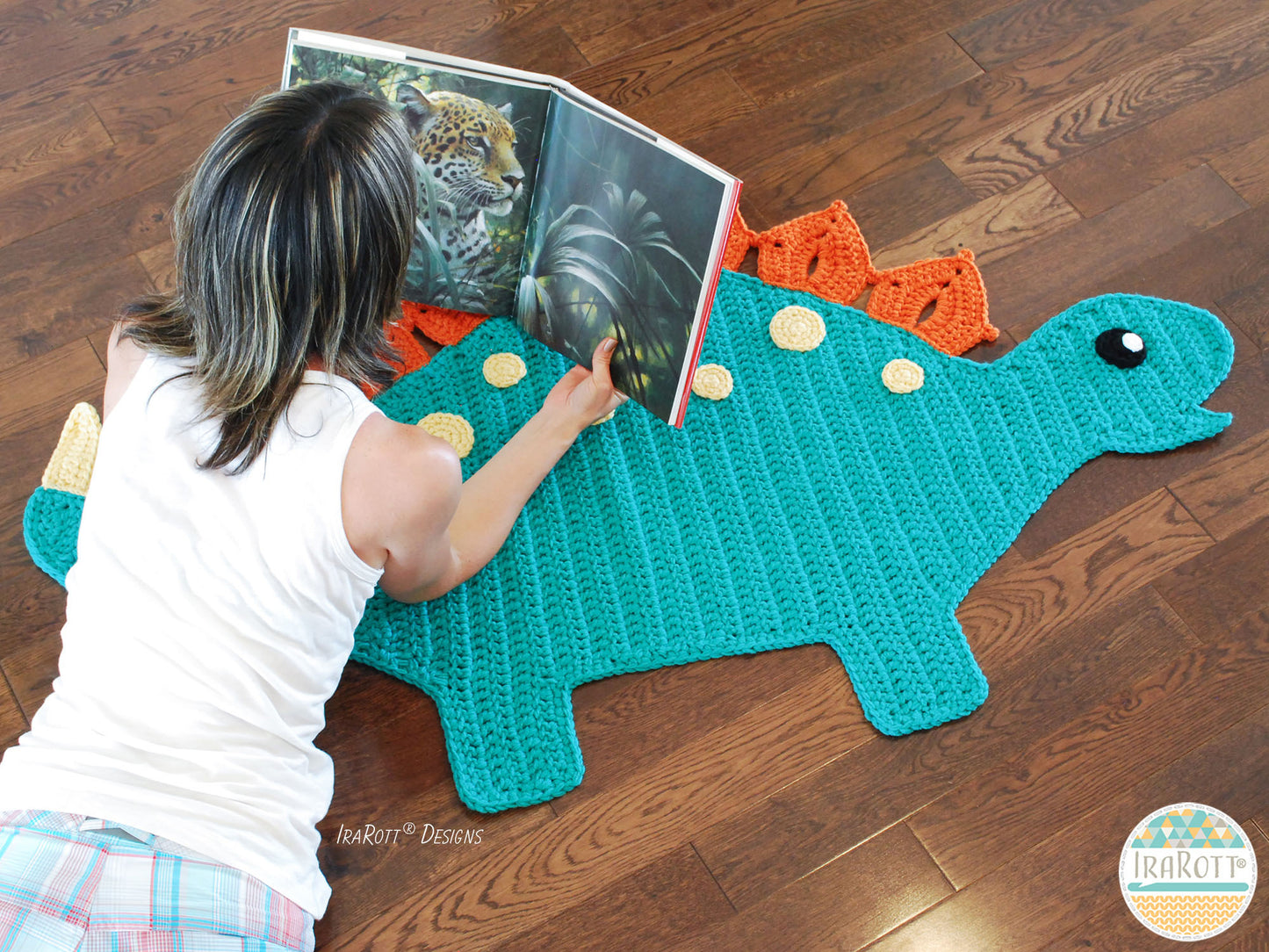 Spiky the Stegosaurus Dinosaur Area Rug Crochet Pattern