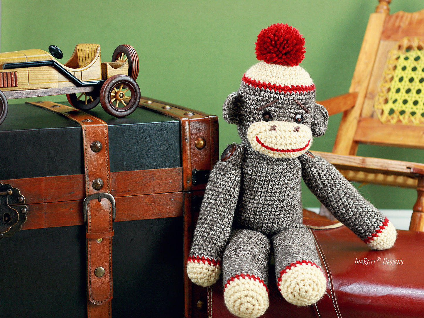 Spunky The Big Sock Monkey Amigurumi Crochet Pattern