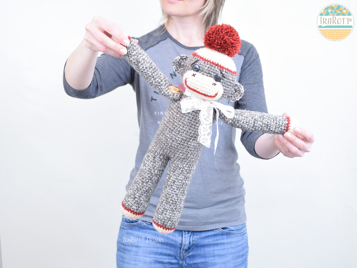 Spunky The Big Sock Monkey Amigurumi Crochet Pattern