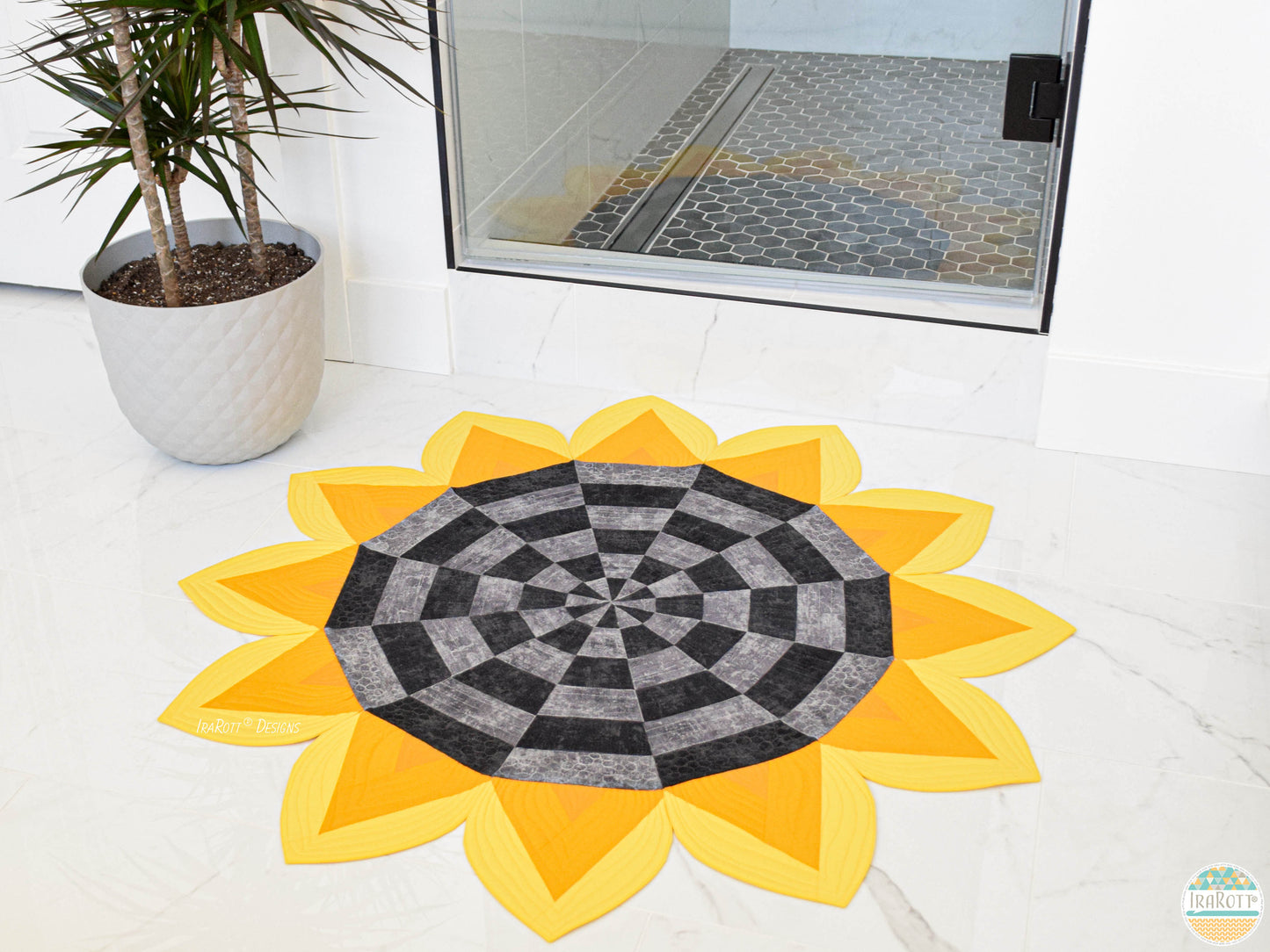Sunflower Power Jelly Roll Rug Quilting Pattern