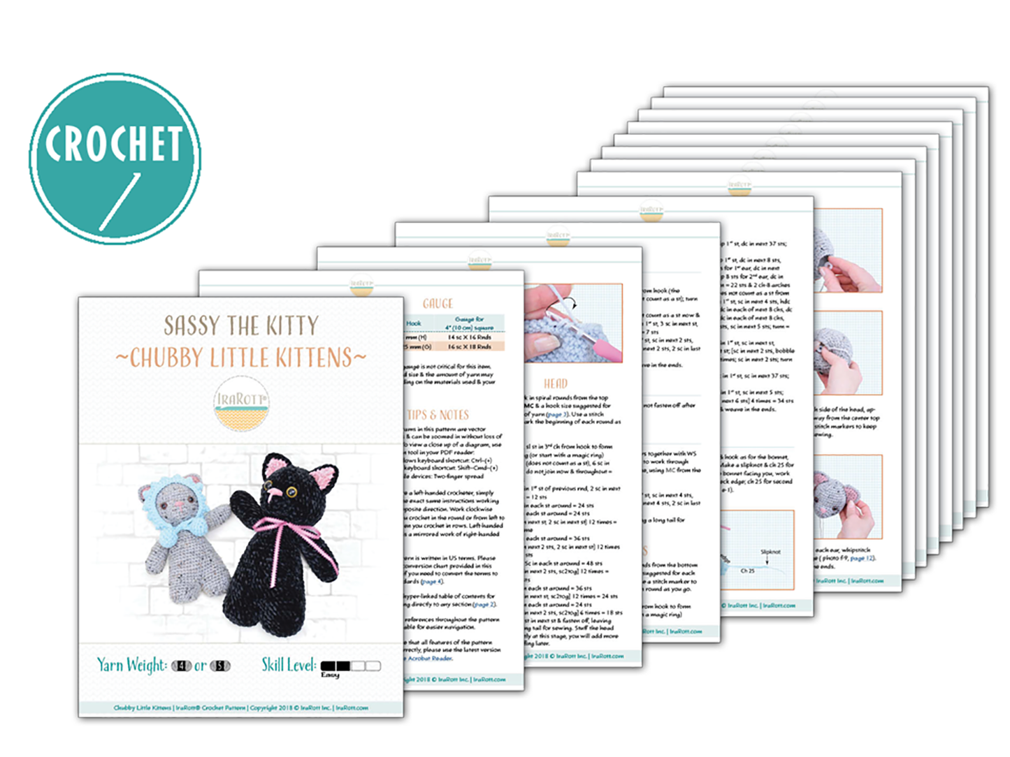 Sassy The Chubby Little Kitty Amigurumi Crochet Pattern
