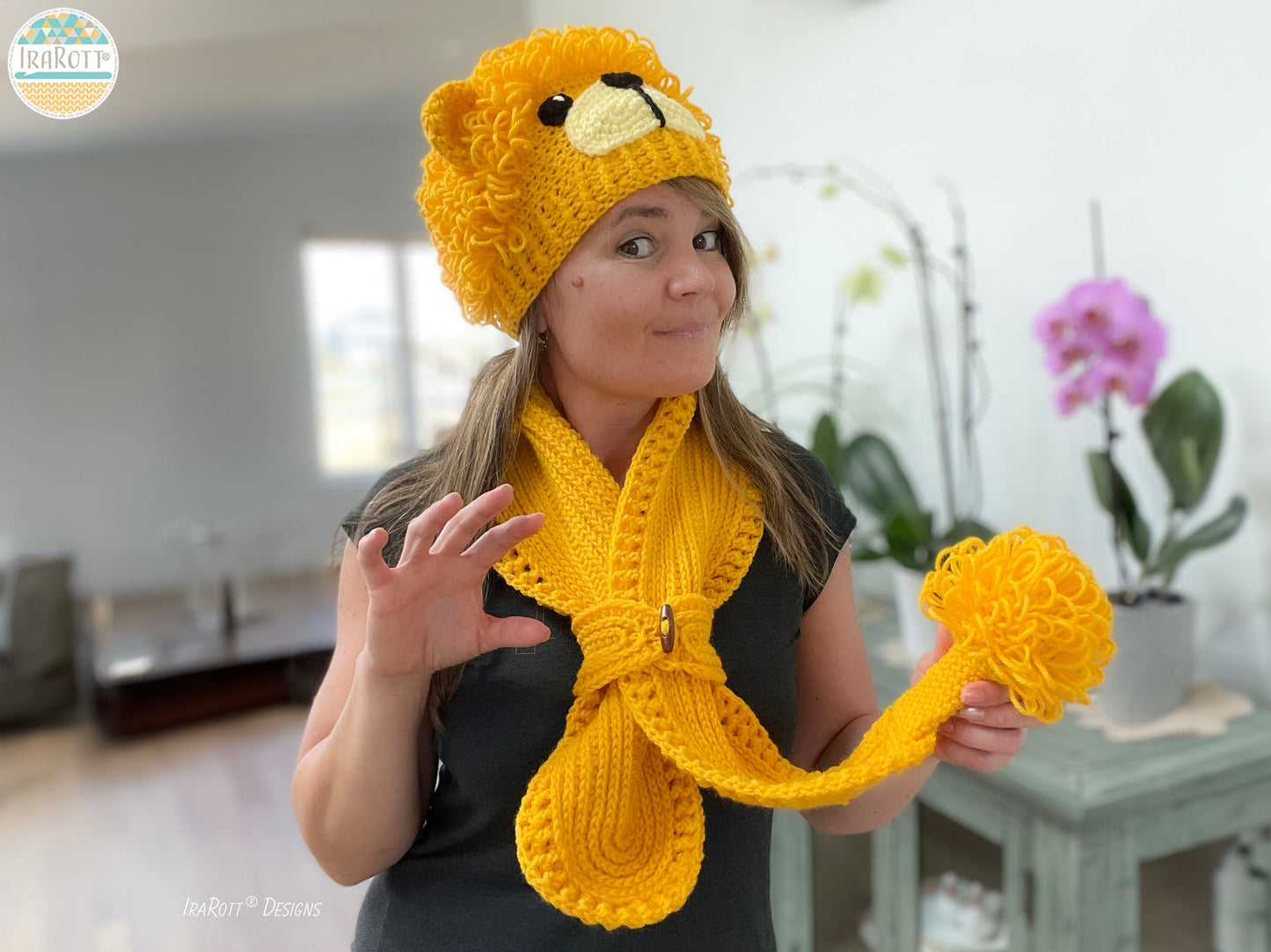 The Roaring Lion Hat and Scarf Crochet Pattern