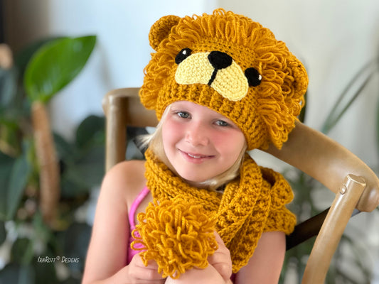 The Roaring Lion Hat and Scarf Crochet Pattern