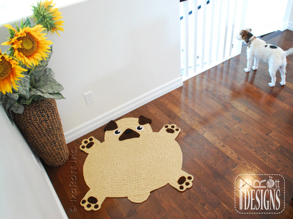 The Pugfect Pug Puppy Dog Rug Crochet Pattern