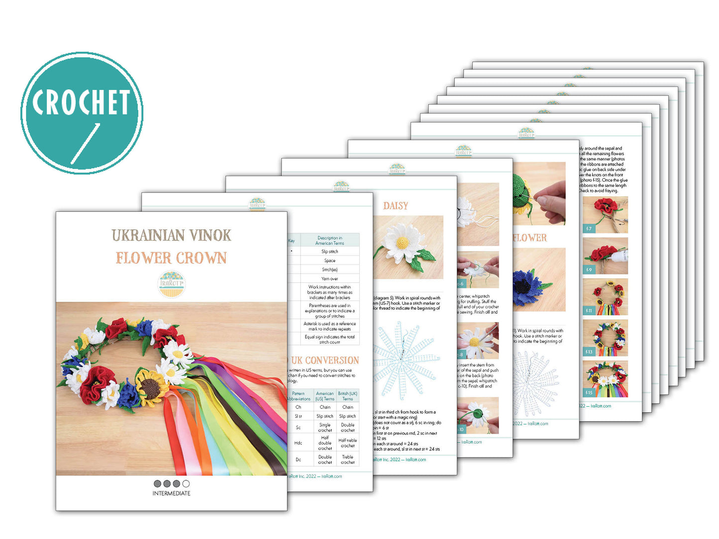 Ukrainian Vinok Flower Crown Crochet Pattern