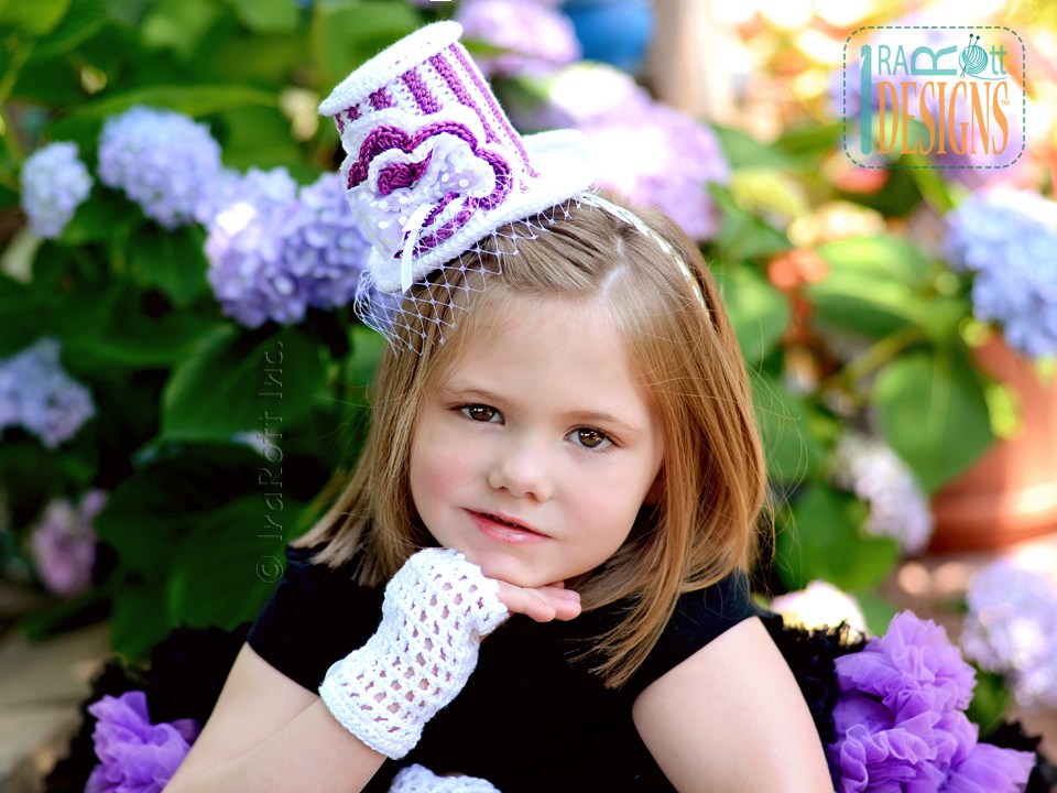 Victorian Goth Steampunk Top Hat and Mitts Crochet Pattern