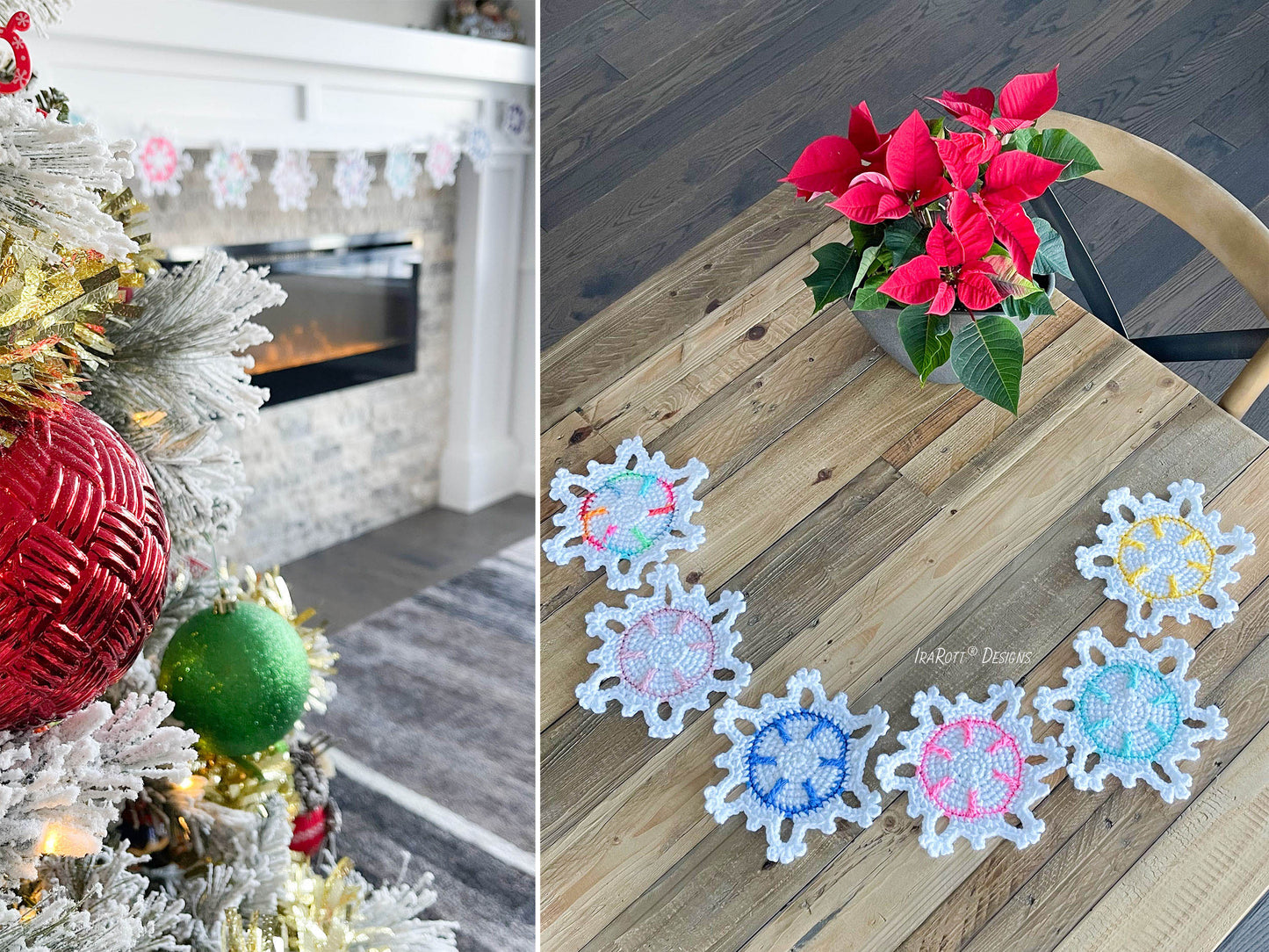 Festive Snowflake Coaster Crochet Pattern