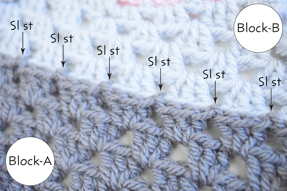 Join-As-You-Go With Slip Stitch