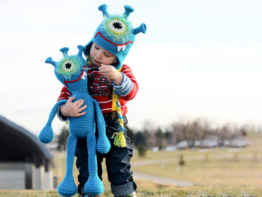 Plutonian Paul Alien Monster Hat and Toy Crochet Pattern