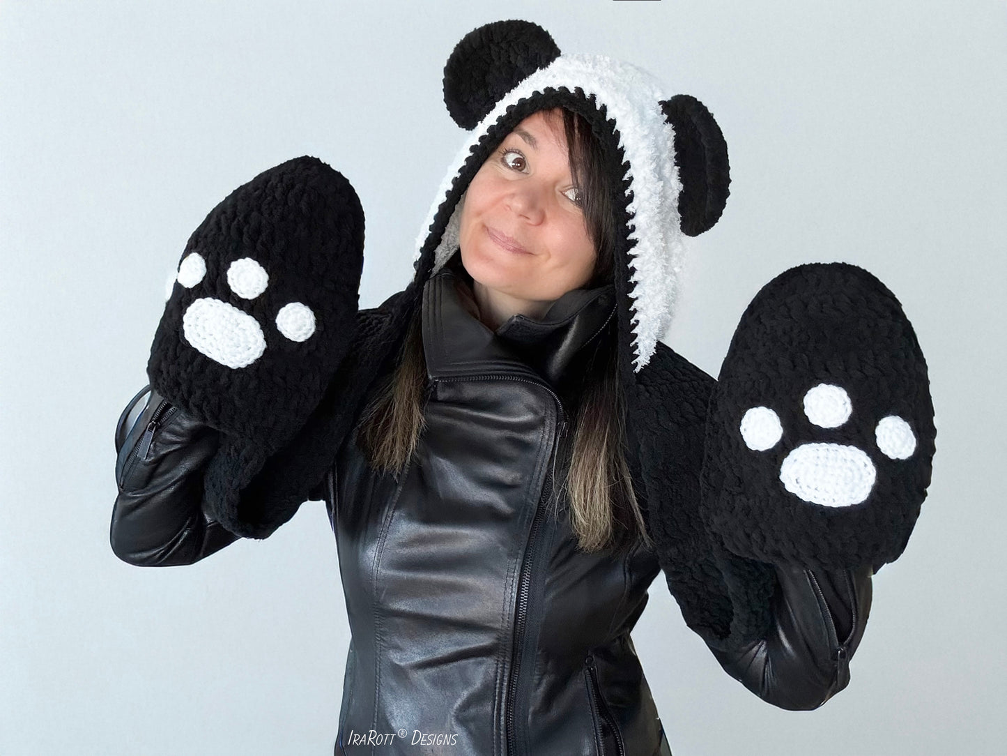 Amanda The Panda Scood with Pockets Crochet Pattern
