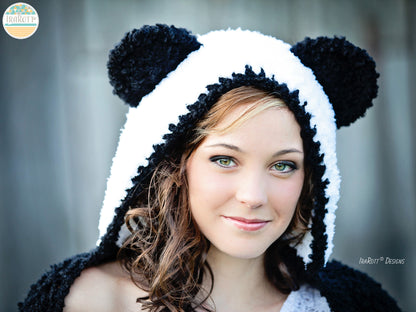 Amanda The Panda Scood with Pockets Crochet Pattern