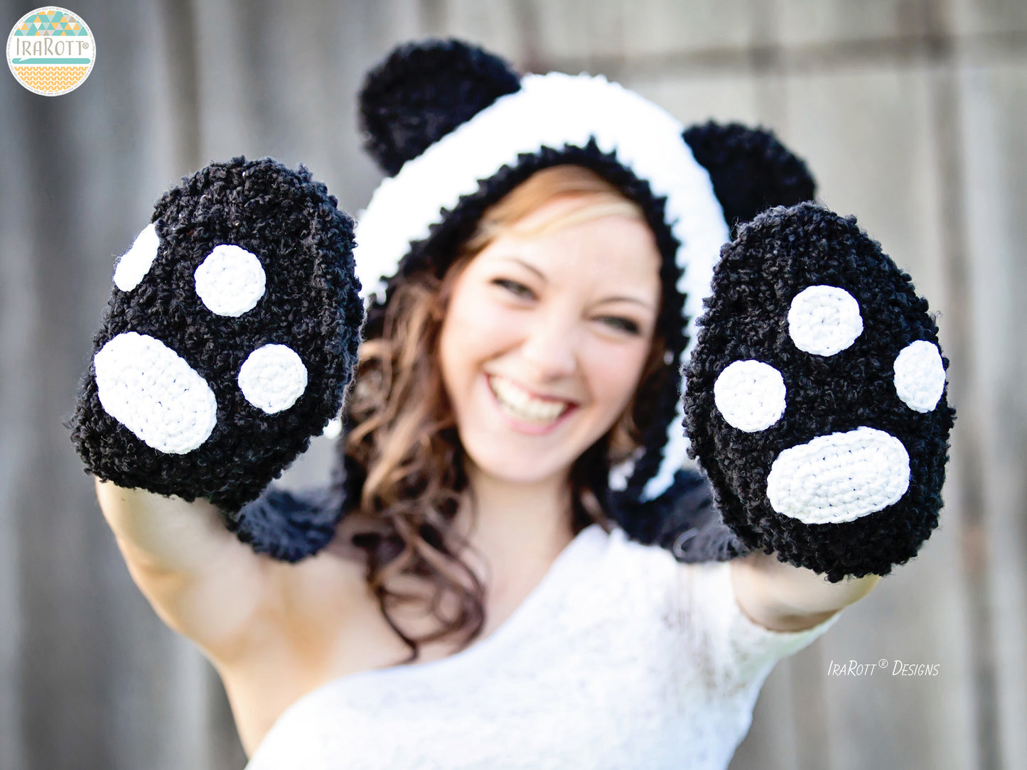 Amanda The Panda Scood with Pockets Crochet Pattern