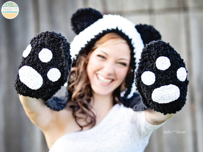 Amanda The Panda Scood with Pockets Crochet Pattern