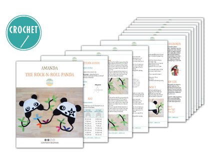 Amanda the Rock-n-Roll Panda Hat Crochet Pattern